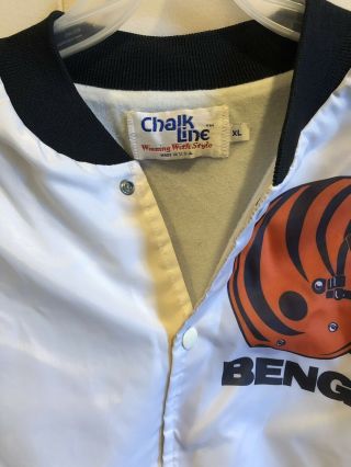 Rare Vintage Cincinnati BENGALS Chalkline FANIMATION Jacket XL Tiger Starter NFL 4