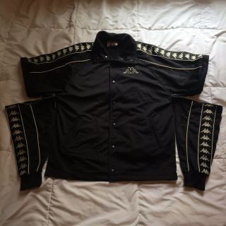 Vintage Kappa Track Jacket Size Medium Removeable Sleeves Black