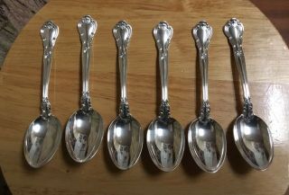 6 Pc Gorham Chantilly 186 Gm Sterling Silver Spoon No Mono 5 3/4 " Long