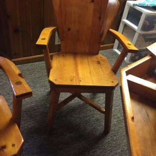 Vintage Knotty Pine Poker Table & 8 Matching Chairs,  Habitant Shops Bay City,  Mi 6