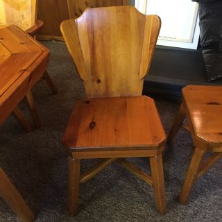Vintage Knotty Pine Poker Table & 8 Matching Chairs,  Habitant Shops Bay City,  Mi 7