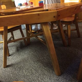 Vintage Knotty Pine Poker Table & 8 Matching Chairs,  Habitant Shops Bay City,  Mi 8