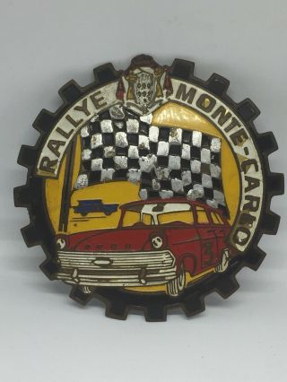 Vintage Car Badge Rallye Monte - Carlo Metal French Monte Carlo Rally Automobile