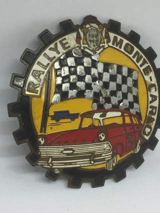 Vintage Car Badge Rallye Monte - Carlo Metal French Monte Carlo Rally Automobile 4