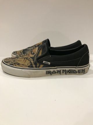 Vintage Iron Maiden Piece Of Mind Vans Slip On Skateboard Skate Shoes Size 11