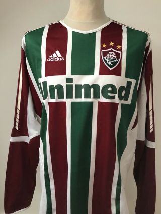 Fluminense Vintage Football Shirt Home Adidas Unimed Brazil Size Xl Long Sleeve