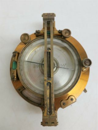 ANTIQUE W&LE William Gurley N.  Y Surveyors Compass Brass Glass Scientific Tool 10