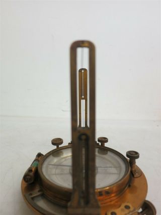 ANTIQUE W&LE William Gurley N.  Y Surveyors Compass Brass Glass Scientific Tool 11