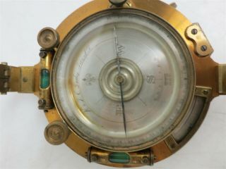 ANTIQUE W&LE William Gurley N.  Y Surveyors Compass Brass Glass Scientific Tool 2