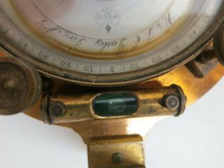 ANTIQUE W&LE William Gurley N.  Y Surveyors Compass Brass Glass Scientific Tool 7