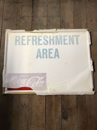 Vintage Nos Coca Cola / Coke Refreshment Area Sign Pepsi Crush Orange