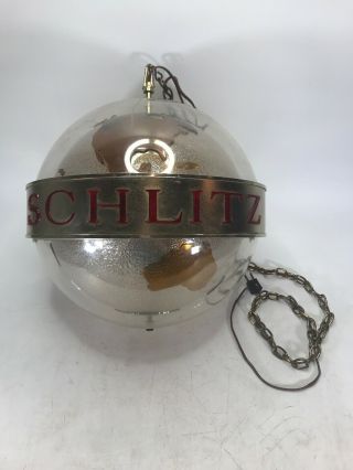 (vtg) 1968 Schlitz Beer Globe Motion Sconce Light Up World Globe Sign Flawed