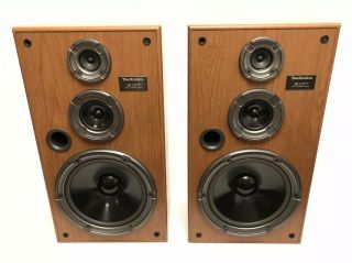 MCM Wood Speakers Technics SB - CR77 3 - Way Vintage Floor Stereo Home Music Speaker 2