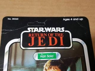 Star Wars Kenner Return of the Jedi 65 bk Han Solo Rare Alternate pic Unpunched 4
