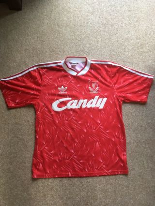 Vintage Liverpool Fc Home Football Shirt 89 - 91 Candy - 40 - 42.