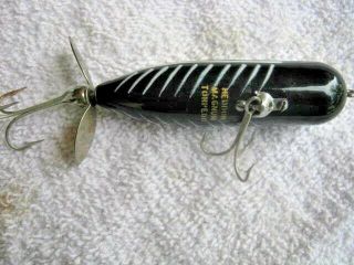 Rare Old Vintage Heddon Magnum Torpedo Topwater Prop Lure Lures Black Shore 4
