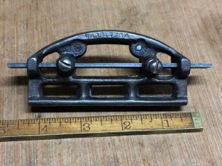 Vintage Cast - Iron Crosscut Saw File Holder/raker Gauge With File Made In Usa
