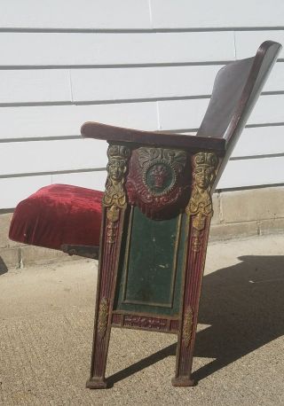 Antique Vtg Heywood Wakefield Opera House Theater Chair Cast Iron Paint