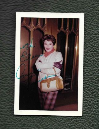 Connie Francis Vintage Autographed Signed Candid Photo Cbs Studios 1960