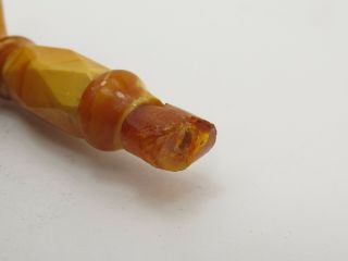 Vintage Antique Sterling Silver & Butterscotch Amber Pipe 4