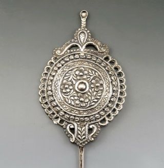 Antique Spanish Colonial South American Silver Plated Tupu Shawl/cloak Pin