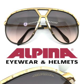 Alpina M1 1980s Brown Gold Purple Vintage Sunglasses West Germany