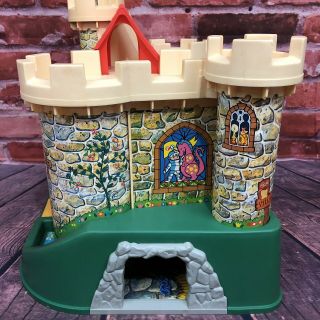 VTG Fisher Price Little People Play Family Castle Pink Dragon BOX 993 COMPLETE 3