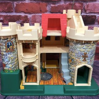 VTG Fisher Price Little People Play Family Castle Pink Dragon BOX 993 COMPLETE 4
