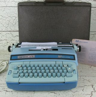 Smith Corona Electric Typewriter Blue Portable Coronet 12 Case Vintage Usa