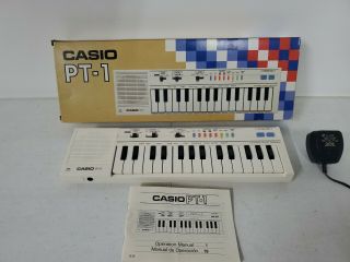 Vintage Casio Pt - 1 Electronic 13.  5” Mini Keyboard Musical Instrument Japan