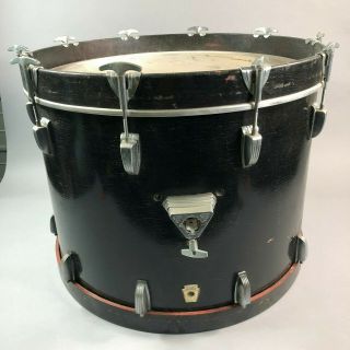 Vintage Ludwig Usa 16 " X 22 " Bass Drum 16x22 10 Lug Black Painted