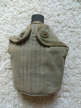 1942 Ww2 Us Canteen With Cup And Cover - T.  A.  C.  U.  Co 1942