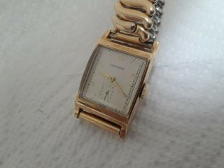 Vintage Wristwatch Longines 17 J Cal 9l 10 K Gold F.  Swiss 25.  17 Fancy Lugs