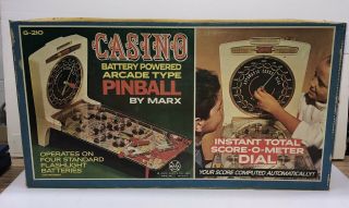 Vintage Marx Score - O - Meter Electric Pinball Machine Casino Nib Never Opened
