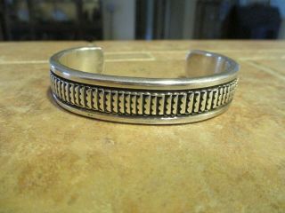 Extra Sharp Vintage Navajo Emerson Bill (d. ) Sterling Silver Design Bracelet