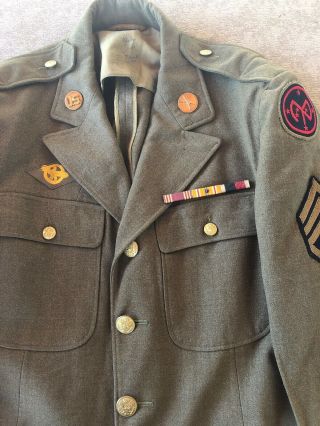 Ww2 Us Army Uniform With Od Border 27th Div Patch