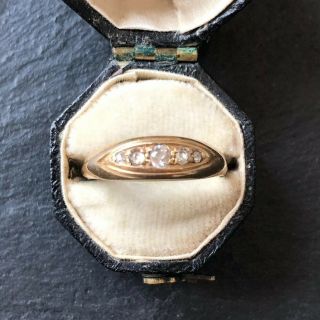 Antique Edwardian 18 Carat Gold Diamond Five - Stone Ring