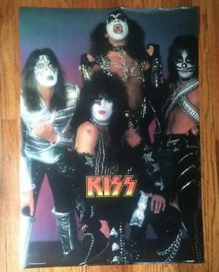 Kiss Rock Band Large Vintage " Scandecor 27 X 39 Poster " Aucoin Management 1977