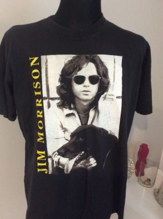 Vintage 90s The Doors T Shirt Sz L / Xl Slim Fit Jim Morrison Graphic Rare