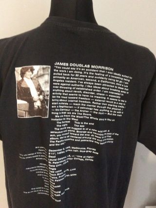 Vintage 90s The Doors T Shirt Sz L / XL Slim Fit Jim Morrison Graphic Rare 2
