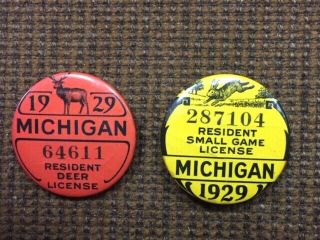 Vintage Michigan 1929 Deer And Small Game Hunting License 