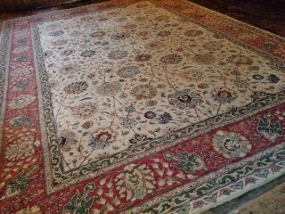 X Large Hand Tufted Wool & Silk Oriental Frith Rug Handmade Carpet Floral Agra