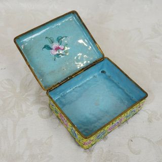 Antique 19th Century Chinese Canton Enamel on Copper Trinket Box Woman and Child 5