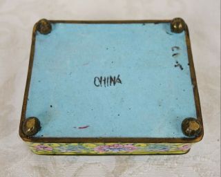Antique 19th Century Chinese Canton Enamel on Copper Trinket Box Woman and Child 8