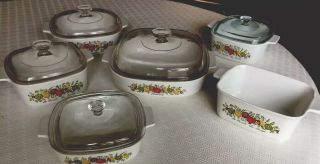 Vintage Corningware Spice Of Life 11 Piece Casserole Set 2