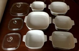 Vintage Corningware Spice Of Life 11 Piece Casserole Set 5