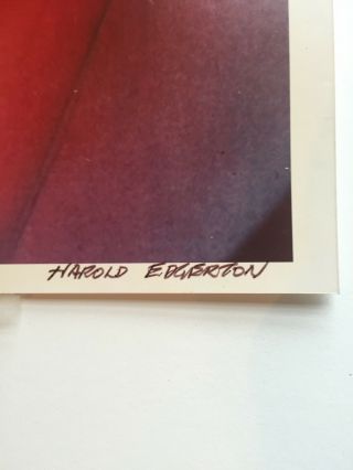 ICONIC Rare Vintage SIGNED Harold Edgerton 1984 Dye Transfer BULLET THRU FLAME 12