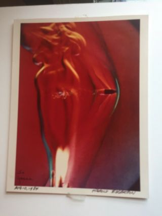 ICONIC Rare Vintage SIGNED Harold Edgerton 1984 Dye Transfer BULLET THRU FLAME 8