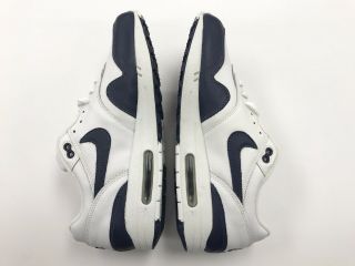 Vintage 2003 Nike Air Max 1 Midnight Navy White Size 13 Men Leather Shoes 3