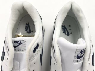 Vintage 2003 Nike Air Max 1 Midnight Navy White Size 13 Men Leather Shoes 6